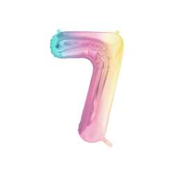 Balon foliowy 7 pastelowy tęczowy 86cm