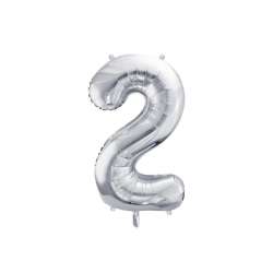 Balon foliowy 2 srebrny 72cm - 1