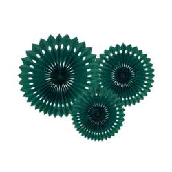 Rozety dekoracyjne ciemne zielone 20-30cm