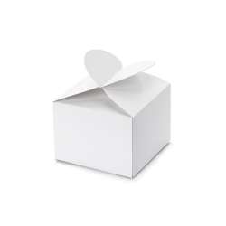 Pudełeczka serce białe 6x5x6cm 10szt