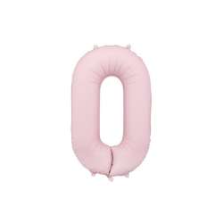 Balon foliowy cyfra 0 86cm jasny różowy