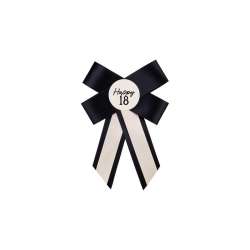 Kotylion na 18 urodziny kremowo-czarny 11x17cm - 1