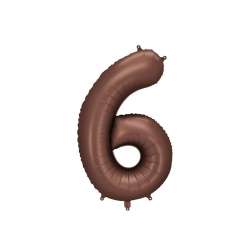 Balon foliowy cyfra 6 86cm mocca
