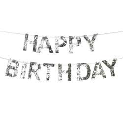 Baner Happy Birthday srebrny 2.2m - 1