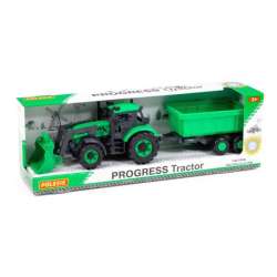 Polesie 91840 Traktor+ładowarka Progres zielony z przyczepą (91840 POLESIE) - 1