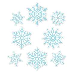Dekoracje okienne zimowe - Płatki śniegu 01 8szt