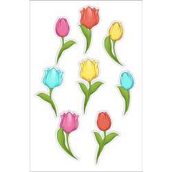 Dekoracje okienne dwustronne - Tulipany 02 8szt