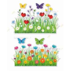 Dekoracje wiosenne - łąka i kwiatki 6el - 1