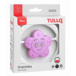 Grzechotka kwiatek różowo-szary - 1