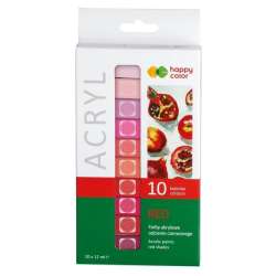 Farby akrylowe 12ml 10 kol czerwony HAPPY COLOR - 1