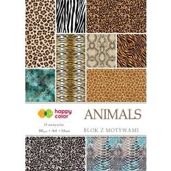 Blok z motywami Animals A4/16K 100g HAPPY COLOR - 1