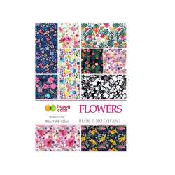 Blok z motywami Flowers A4/15K 80g HAPPY COLOR