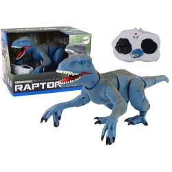 Dinozaur R/C Velociraptor niebieski z dźwiękiem - 1