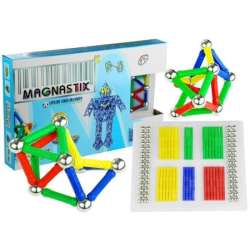 Klocki magnetyczne Magnestix, patyczki, kulki kolorowe 188 elementów Lean Toys (659)