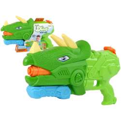 Pistolet Na Wodę Dinosaur Triceratops 1330 ml Zielony Zasięg 8 m Lean Toys (13120) - 1