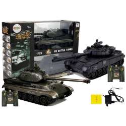 Zestaw czołgów zielony i czarny R/C 1:28