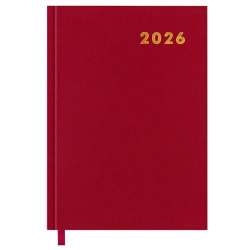 Kalendarz książkowy 2026 A5 czerwony EASY