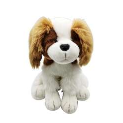 Pluszowy pies siedzący white brown - 1