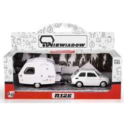 Fiat 126p + przyczepa Niewiadów Kemping biały - 1