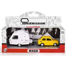 Fiat 126p + przyczepa Niewiadów Kemping żółty - 1