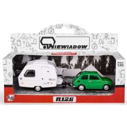 Fiat 126p + przyczepa Niewiadów Kemping zielony
