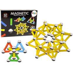 Zestaw Klocki Magnetyczne Magnetic 62 Elementy Lean Toys (14738) - 1
