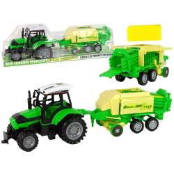 Traktor z prasą zielony