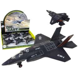 Samolot Napęd Frykcyjny Światła Dźwięki 1:72 Czarny Lean Toys (15405) - 1