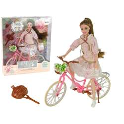 Lalka Emily różowy rower Lean Toys (13889) - 1
