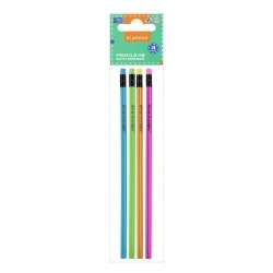 Ołówek z gumką HB trójkątny 4szt - 1