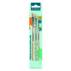 Pędzle szkolne naturalne 3szt - 1