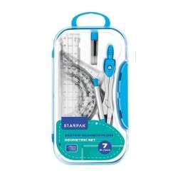 Zestaw szkolny geometryczny 7el niebieski