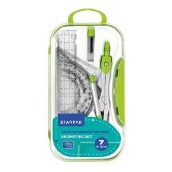 Zestaw szkolny geometryczny 7el zielony