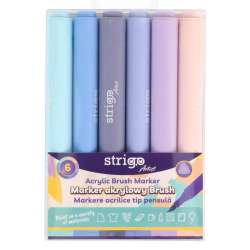 Marker akrylowy Brush 6 kolorów STRIGO - 1