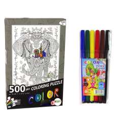 Puzzle 500 do kolorowania Słoń