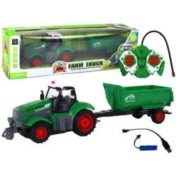 Traktor z przyczepą R/C zielony zdalnie sterowany - 1