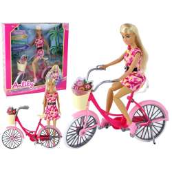 Lalka Anlily rowerzystka rower różowy - 1