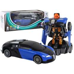 Samochód-robot 2w1 Bugatti niebieski światło