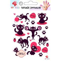 Tatuaże zmywalne dla dzieci Czarne kotki - 1