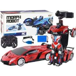 Samochód-robot transformer R/C 1:10 czerwony gesty