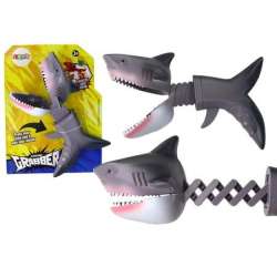 Zabawka gryząca rekin na sprężynie szary - 1