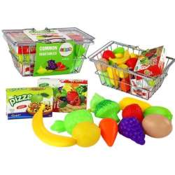 Koszyk sklepowy metalowy z warzywami i owocami - 1
