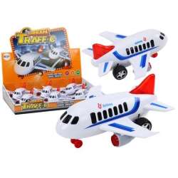 Samolot pasażerski że światłem i dźwiękiem biały