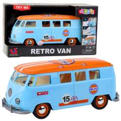 Retro van bus światło dźwięk niebieski