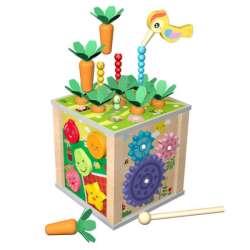 Drewniana kostka edukacyjna sensoryczna wielofunkcyjna 6w1 22025 Lean Toys (22025 LEAN)