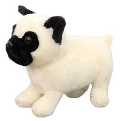 Maskotka Pies Mops biały 19cm - 1