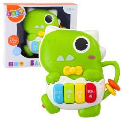 Mini pianinko Dinozaur zielony światło dźwięk - 1