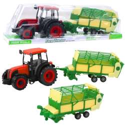Traktor rolniczy z przyczepą zielono-żółtą - 1