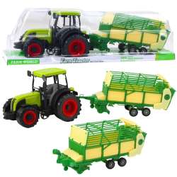 Traktor rolniczy przyczepą zielono-żółtą - 1