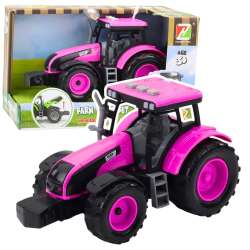 Traktor farmerski ze światłem różowy